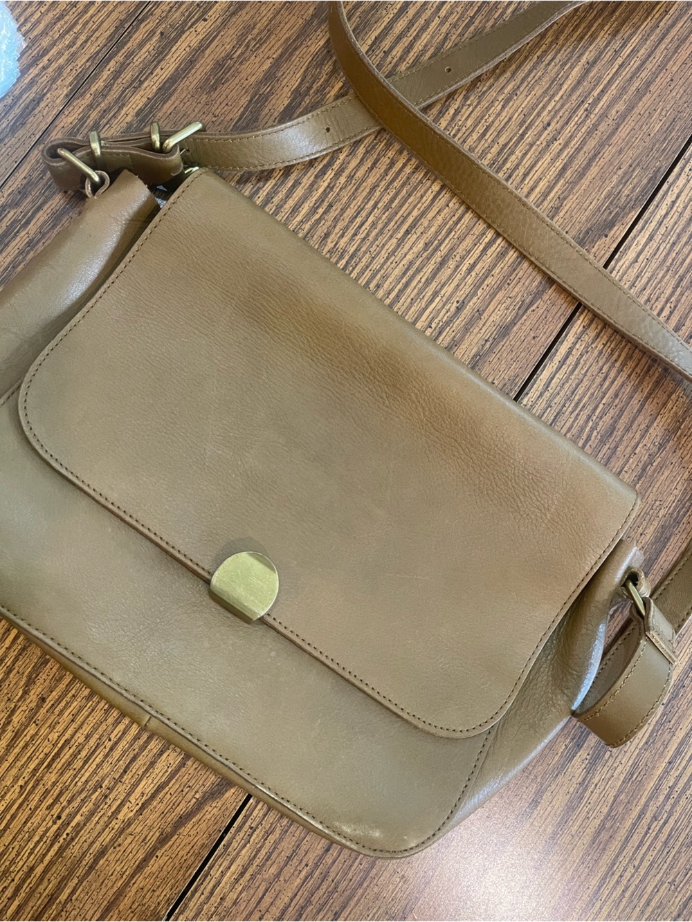 Madewell Olive Green Leather Crossbody Bag